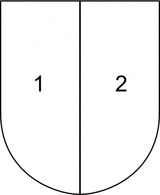 Partitioned Shield clip art