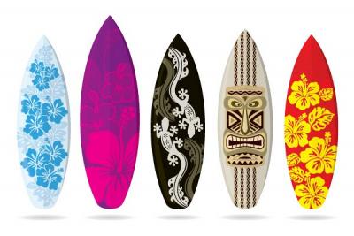 Sports - Patterned Surfboards Vector 