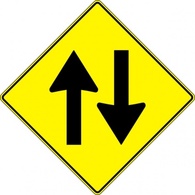 Signs & Symbols - Paulprogrammer Yellow Road Sign Two Way Traffic clip art 