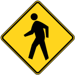 Pedestrian Crossing Road Vector Sign 