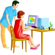 People and computer vector 3