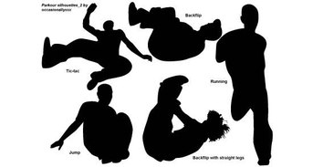 Human - People freestyling silhouettes free vector 