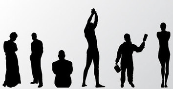 Human - People silhouettes free vector 