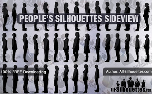 People silhouettes sideview Preview