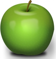 Food - Photorealistic Green Apple clip art 
