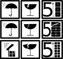 Pictograms Rain Water Broken Glass clip art