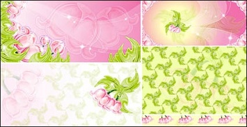 Pink flowers Vector