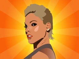 Music - Pink Vector Portrait 