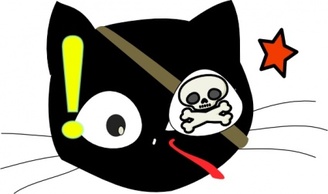 Animals - Pirate Cat clip art 