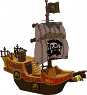 Transportation - Pirate Ship clip art 