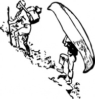 Portage Canoe clip art 