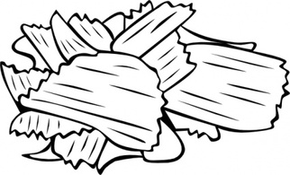 Potato Chips (b And W) clip art