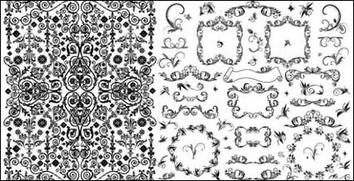 Practical black and white lace pattern vector