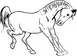 Prancing Horse Outline clip art