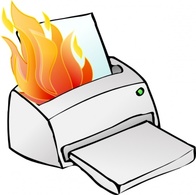 Printer Burning clip art