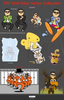 Music - PSY Viral Video Vector Collection 