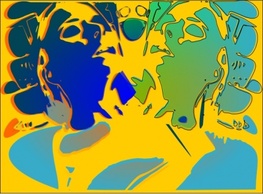 Abstract - Psychotic Portrait clip art 