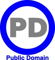 Public Domain Icon Blue clip art