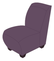 Objects - Purple armless chair 