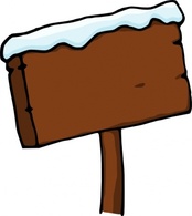 Cartoon - Purzen Snowy Signboard clip art 