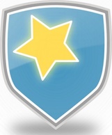 Rachaelanaya Blue Shield Star Icon clip art