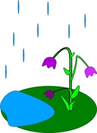 Flowers & Trees - Rain Flowers clip art 