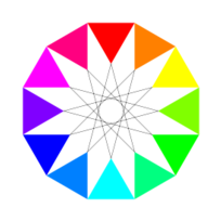 Rainbow Dodecagon And Black Dodecagram Preview