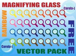 Rainbow Magnifying Glass Vector Pack Preview