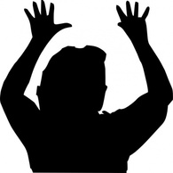 Raising Hands Silhouette clip art