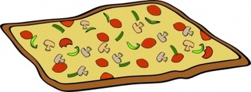 Food - Rectangular Veggie Pizza clip art 