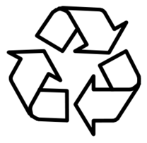 Recycling Symbol 3 Arrows Black Outline Preview