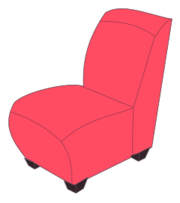 Objects - Red armless chair 