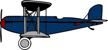 Transportation - Red Blue Biplane clip art 