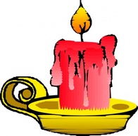 Objects - Red Candle clip art 