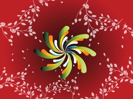 Backgrounds - Red Floral Spiral 