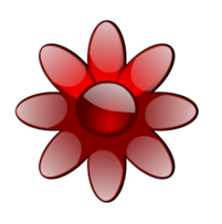 Icons - Red Glossy Flower 