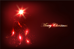 Red Glow Christmas Background Vector 