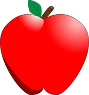 Cartoon - Red Green Apple Food Fruit Apples Cartoon Fruits 