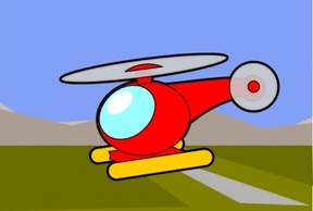 Cartoon - Red Green Cartoon Plane Fly Helicopter Chopper 