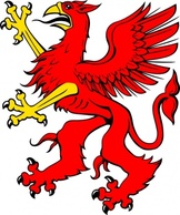 Animals - Red Griffin clip art 