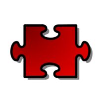 Objects - Red Jigsaw piece 02 