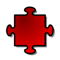 Red Jigsaw piece 04