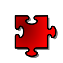 Objects - Red Jigsaw piece 10 