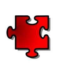 Objects - Red Jigsaw piece 11 