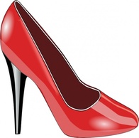 Fashion - Red Patent Leather Shoe clip art 