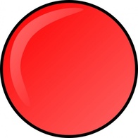 Shapes - Red Round Button clip art 