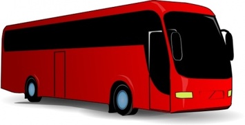 Transportation - Red Travel Bus clip art 