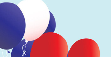 Red, white and blue patriotic balloons vector Preview