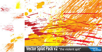 Spills & Splatters - Red, Yellow, Orange splatter free vector 