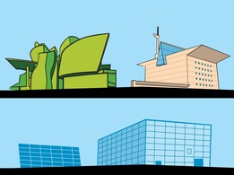 Buildings - Retro Building Cartoons 